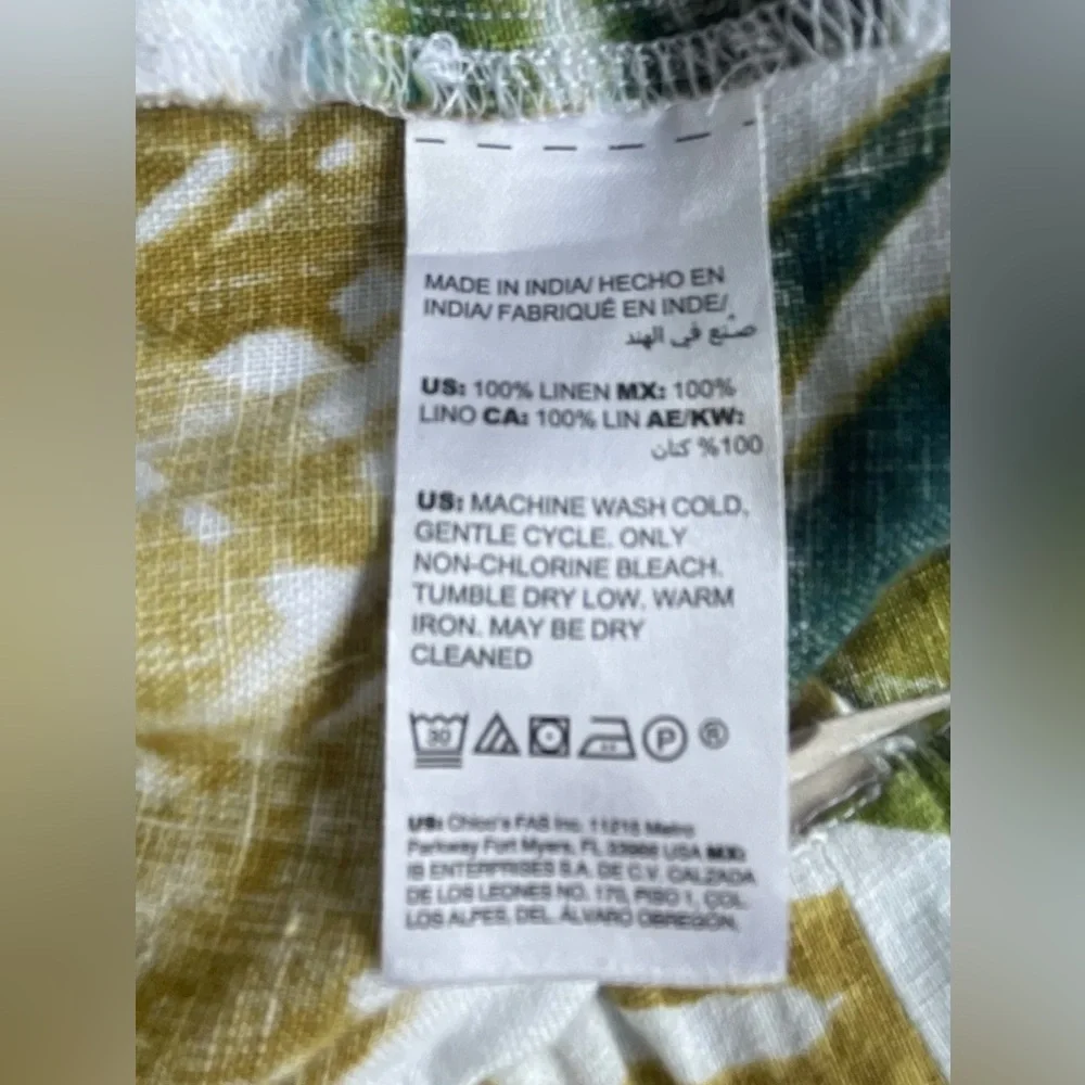 Chico’s Tropical Print Linen Pant - Picture 5 of 5